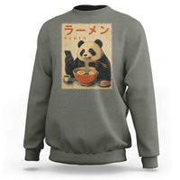 Funny Panda Eating Ramen Scrolling Phone Sweatshirt Japanese Art Aesthetic