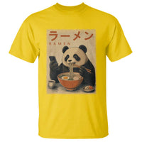 Funny Panda Eating Ramen Scrolling Phone T Shirt Japanese Art Aesthetic