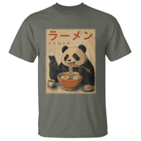 Funny Panda Eating Ramen Scrolling Phone T Shirt Japanese Art Aesthetic