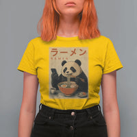 Funny Panda Eating Ramen Scrolling Phone T Shirt For Women Japanese Art Aesthetic