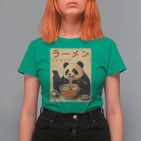 Funny Panda Eating Ramen Scrolling Phone T Shirt For Women Japanese Art Aesthetic