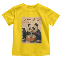 Funny Panda Eating Ramen Scrolling Phone Toddler T Shirt Japanese Art Aesthetic