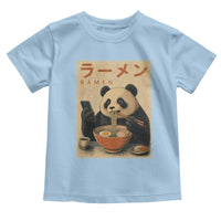 Funny Panda Eating Ramen Scrolling Phone Toddler T Shirt Japanese Art Aesthetic