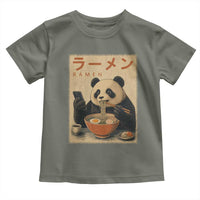Funny Panda Eating Ramen Scrolling Phone Toddler T Shirt Japanese Art Aesthetic