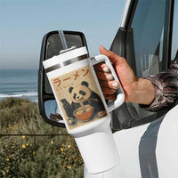 Funny Panda Eating Ramen Scrolling Phone Tumbler With Handle Japanese Art Aesthetic