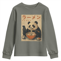 Funny Panda Eating Ramen Scrolling Phone Youth Sweatshirt Japanese Art Aesthetic