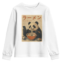 Funny Panda Eating Ramen Scrolling Phone Youth Sweatshirt Japanese Art Aesthetic