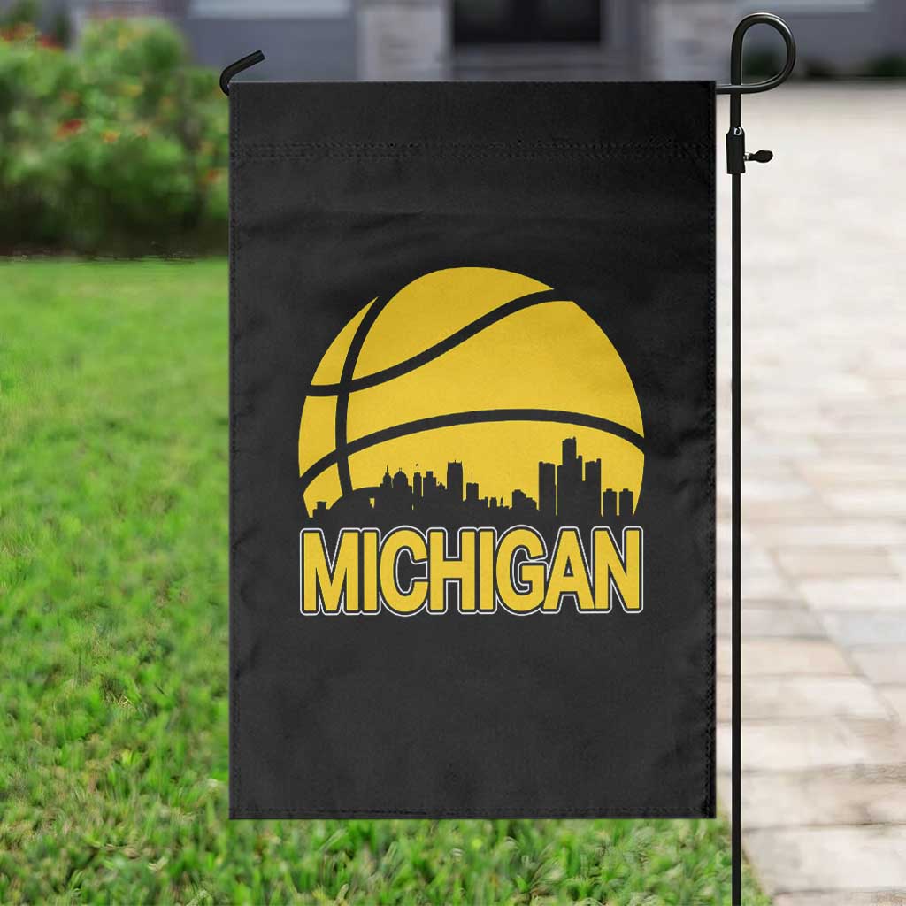 Vintage Michigan Skyline Garden Flag Basketball Lover Gift
