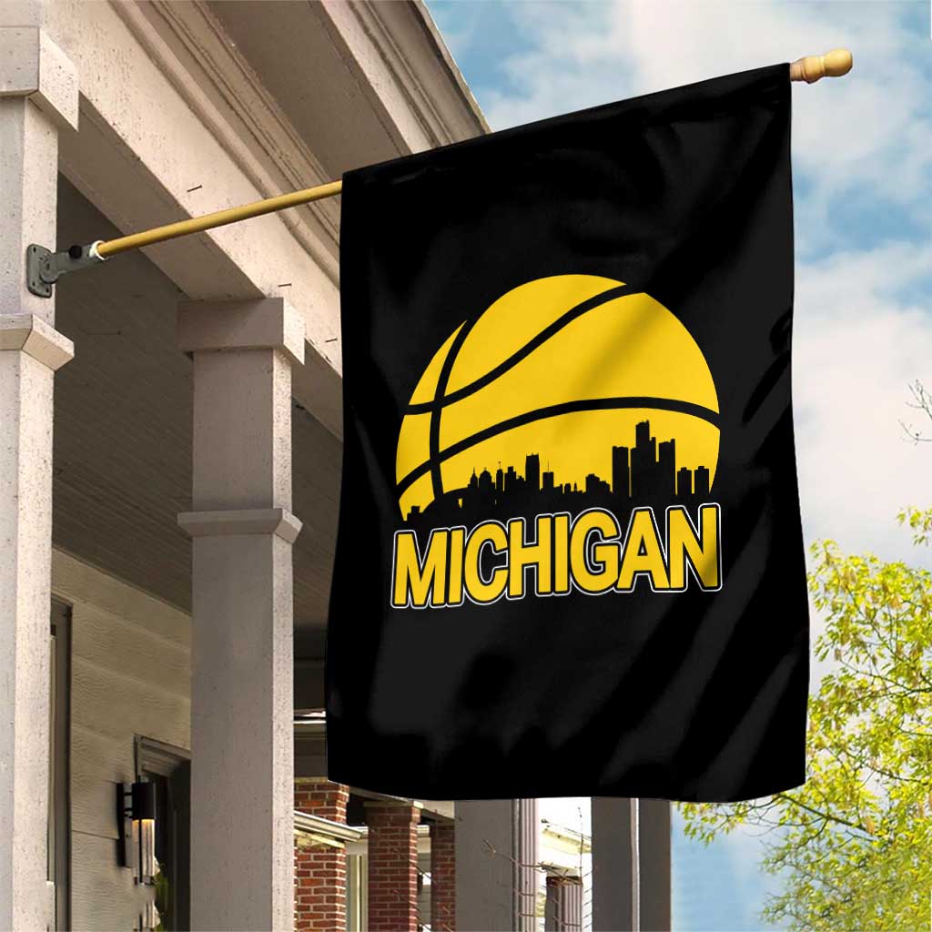 Vintage Michigan Skyline Garden Flag Basketball Lover Gift