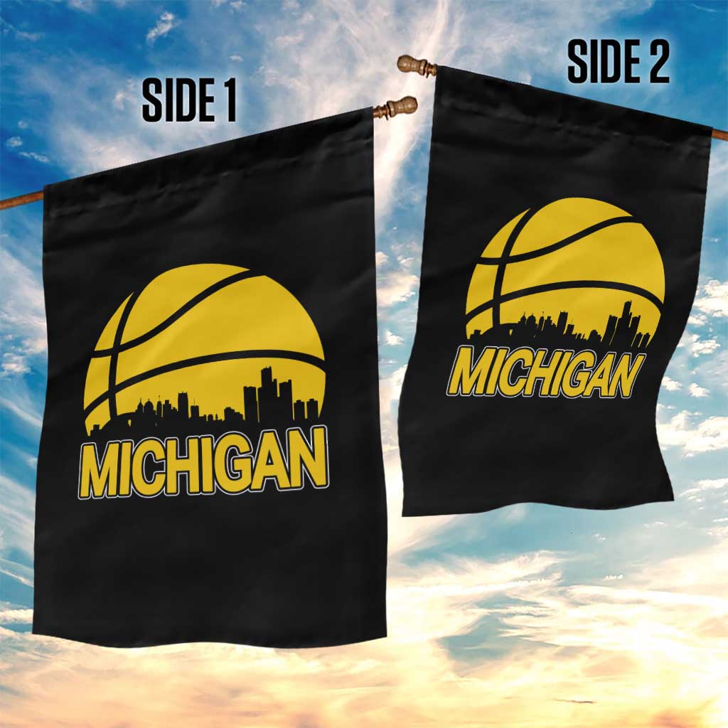 Vintage Michigan Skyline Garden Flag Basketball Lover Gift