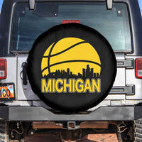 Vintage Michigan Skyline Spare Tire Cover Basketball Lover Gift