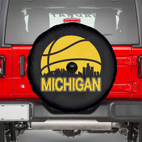 Vintage Michigan Skyline Spare Tire Cover Basketball Lover Gift