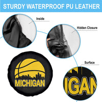 Vintage Michigan Skyline Spare Tire Cover Basketball Lover Gift