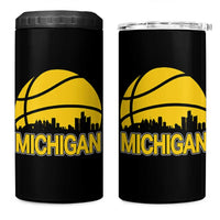Vintage Michigan Skyline 4 in 1 Can Cooler Tumbler Basketball Lover Gift