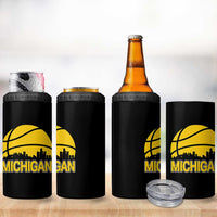 Vintage Michigan Skyline 4 in 1 Can Cooler Tumbler Basketball Lover Gift