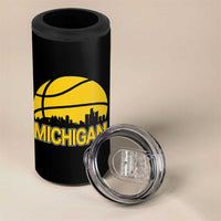 Vintage Michigan Skyline 4 in 1 Can Cooler Tumbler Basketball Lover Gift