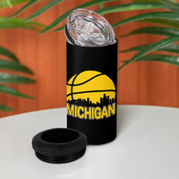 Vintage Michigan Skyline 4 in 1 Can Cooler Tumbler Basketball Lover Gift