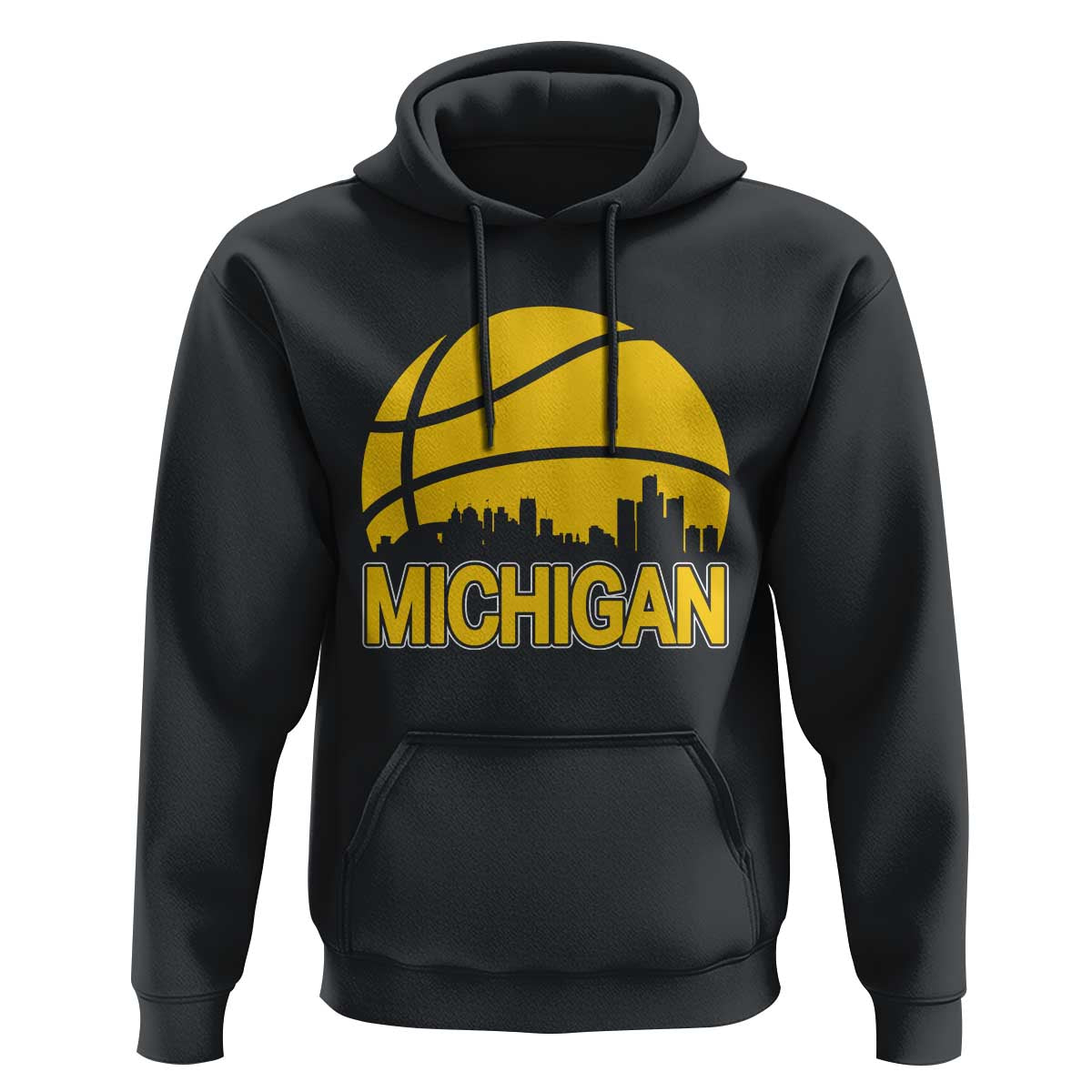Vintage Michigan Skyline Hoodie Basketball Lover Gift
