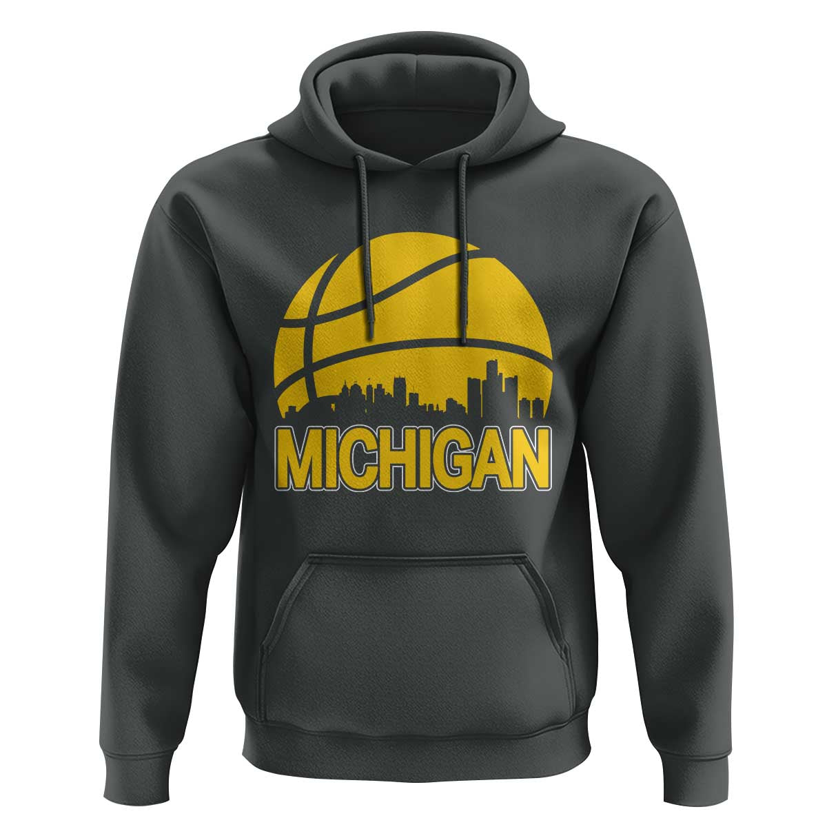 Vintage Michigan Skyline Hoodie Basketball Lover Gift