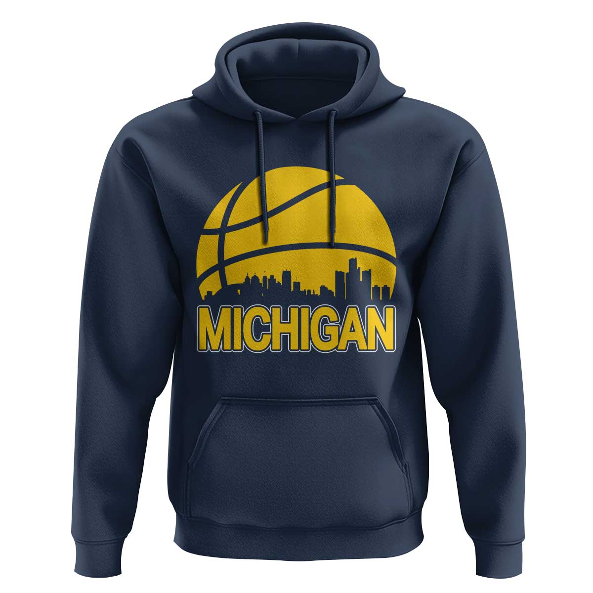 Vintage Michigan Skyline Hoodie Basketball Lover Gift