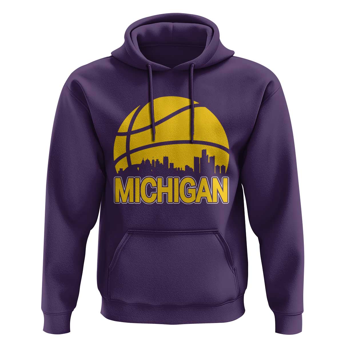 Vintage Michigan Skyline Hoodie Basketball Lover Gift