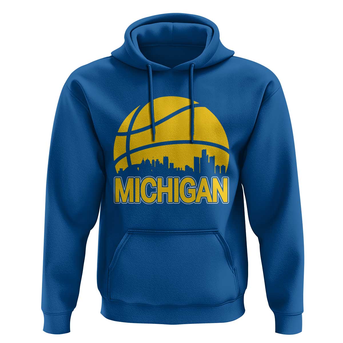 Vintage Michigan Skyline Hoodie Basketball Lover Gift
