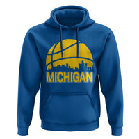 Vintage Michigan Skyline Hoodie Basketball Lover Gift