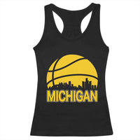 Vintage Michigan Skyline Racerback Tank Top Basketball Lover Gift