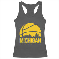 Vintage Michigan Skyline Racerback Tank Top Basketball Lover Gift