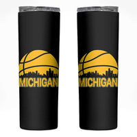 Vintage Michigan Skyline Skinny Tumbler Basketball Lover Gift
