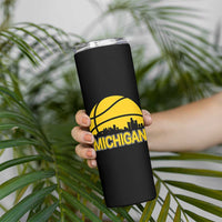 Vintage Michigan Skyline Skinny Tumbler Basketball Lover Gift