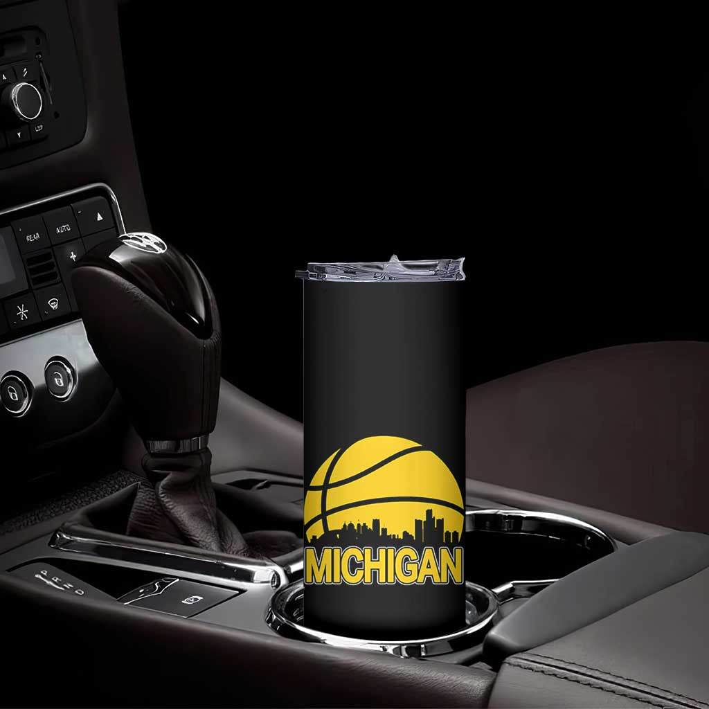 Vintage Michigan Skyline Skinny Tumbler Basketball Lover Gift