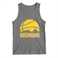 Vintage Michigan Skyline Tank Top Basketball Lover Gift