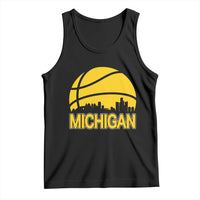 Vintage Michigan Skyline Tank Top Basketball Lover Gift