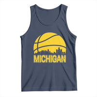 Vintage Michigan Skyline Tank Top Basketball Lover Gift