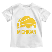 Vintage Michigan Skyline Toddler T Shirt Basketball Lover Gift