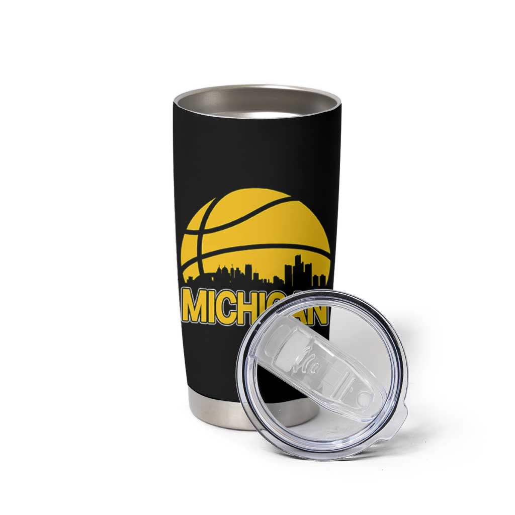 Vintage Michigan Skyline Tumbler Cup Basketball Lover Gift