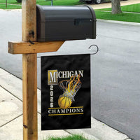 Michigan 2026 Flaming Hoop Basketball Lover Garden Flag Champions Victory Graphic Sports Fan