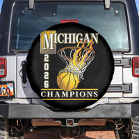 Michigan 2026 Flaming Hoop Basketball Lover Spare Tire Cover Champions Victory Graphic Sports Fan