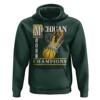 Michigan 2026 Flaming Hoop Basketball Lover Hoodie Champions Victory Graphic Sports Fan
