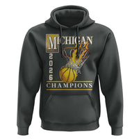 Michigan 2026 Flaming Hoop Basketball Lover Hoodie Champions Victory Graphic Sports Fan