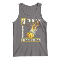 Michigan 2026 Flaming Hoop Basketball Lover Tank Top Champions Victory Graphic Sports Fan