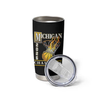 Michigan 2026 Flaming Hoop Basketball Lover Tumbler Cup Champions Victory Graphic Sports Fan