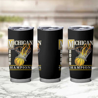 Michigan 2026 Flaming Hoop Basketball Lover Tumbler Cup Champions Victory Graphic Sports Fan