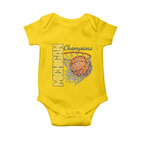 Vintage Michigan Hoops Pride Baby Onesie Retro Blue And Gold Champions Victory Graphic Sports Fan