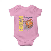 Vintage Michigan Hoops Pride Baby Onesie Retro Blue And Gold Champions Victory Graphic Sports Fan