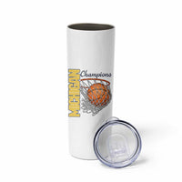 Vintage Michigan Hoops Pride Skinny Tumbler Retro Blue And Gold Champions Victory Graphic Sports Fan
