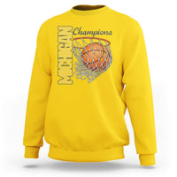 Vintage Michigan Hoops Pride Sweatshirt Retro Blue And Gold Champions Victory Graphic Sports Fan