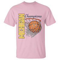 Vintage Michigan Hoops Pride T Shirt Retro Blue And Gold Champions Victory Graphic Sports Fan
