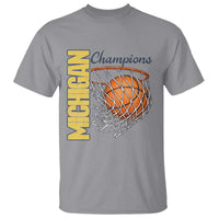 Vintage Michigan Hoops Pride T Shirt Retro Blue And Gold Champions Victory Graphic Sports Fan